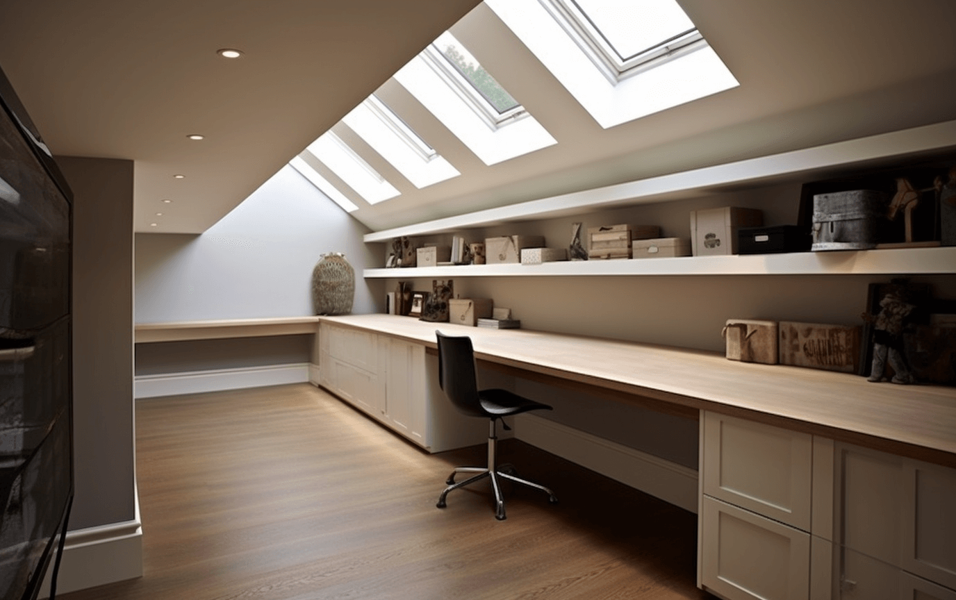 sleek loft desk recommeded by loft conversion company in london